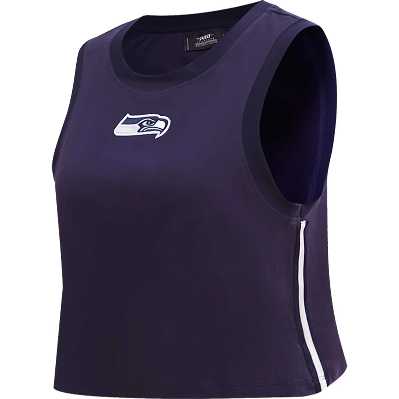 Débardeur court classique Pro Standard Navy Seattle Seahawks Ombre Wordmark pour femmes