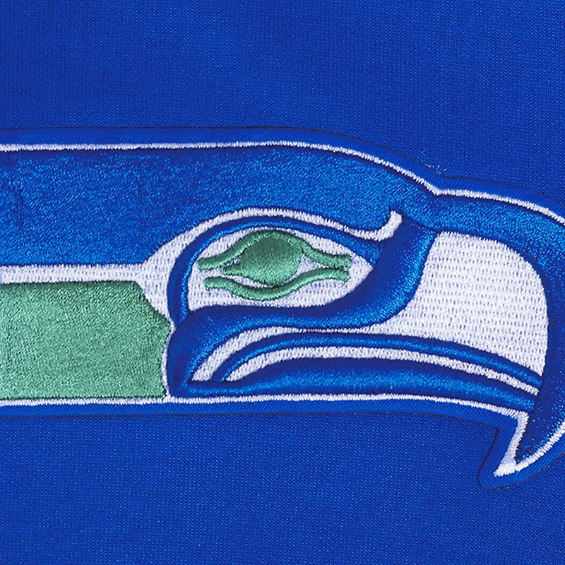 Women's Pro Standard Royal Seattle Seahawks Split Logo Full-Zip Hoodie