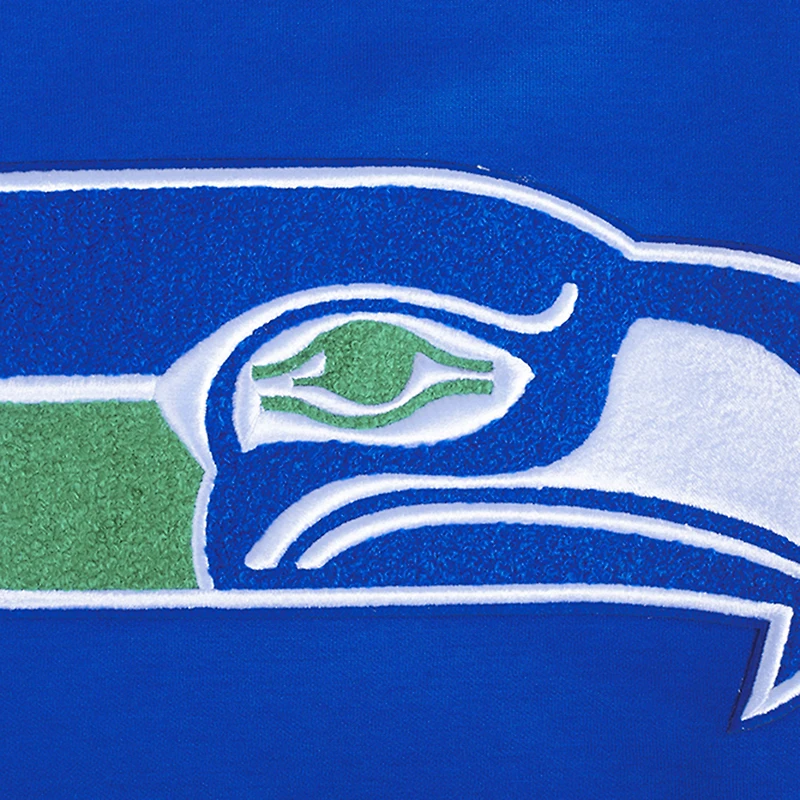 Sweat à capuche zippé avec logo fendu Pro Standard Royal Seattle Seahawks pour femme