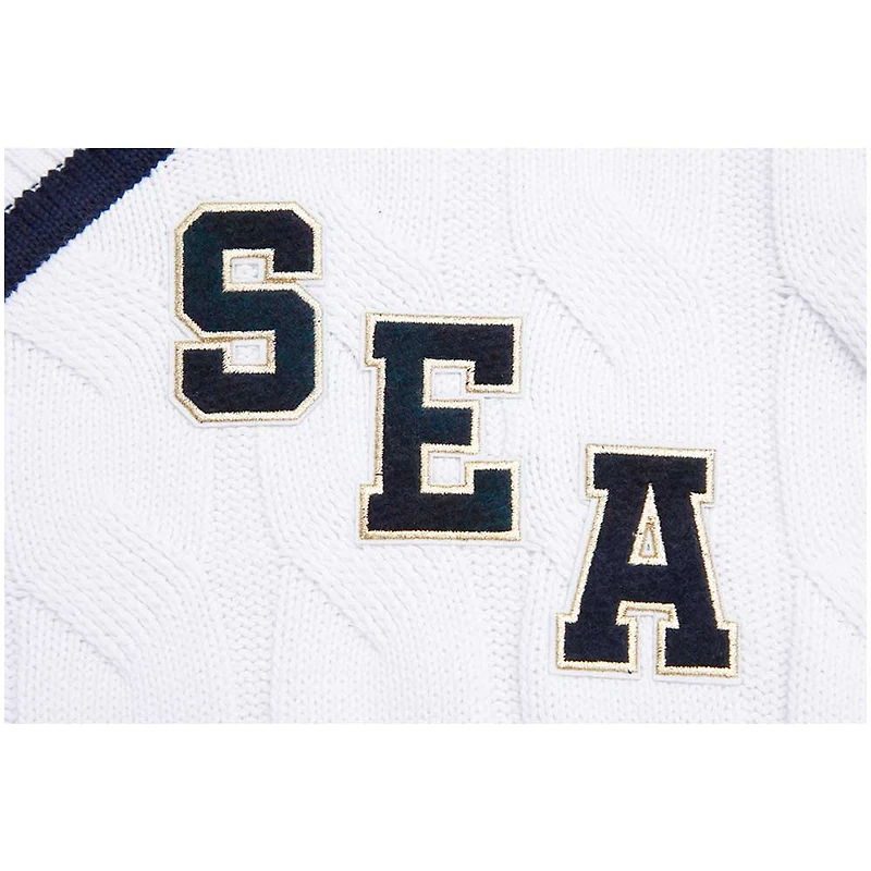 Pull à col en V Pro Standard blanc pour femmes des Seattle Seahawks Prep