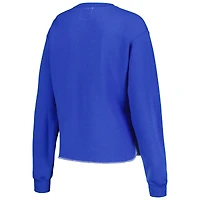 Women's Refried Apparel  Royal Seattle Seahawks Retro Cropped Tri-Blend Pullover Sweatshirt