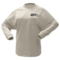 T-shirt à manches longues Spirit Jersey crème Seattle Seahawks, champions du Super Bowl LX, paillettes
