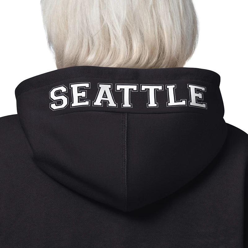 Women's Starter  Black Seattle Seahawks 4th Down Full-Zip Hoodie