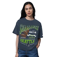 T-shirt boxy bleu chiné pour femme, modèle Starter, des Seattle Seahawks, Hall of Fame