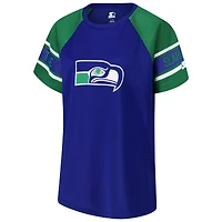Haut raglan à blocs de couleurs pour femme Starter Royal Seattle Seahawks, 1er tour