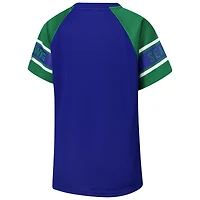 Haut raglan à blocs de couleurs pour femme Starter Royal Seattle Seahawks, 1er tour