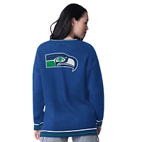 Pull oversize en tricot intarsia Starter Royal Seattle Seahawks pour femme