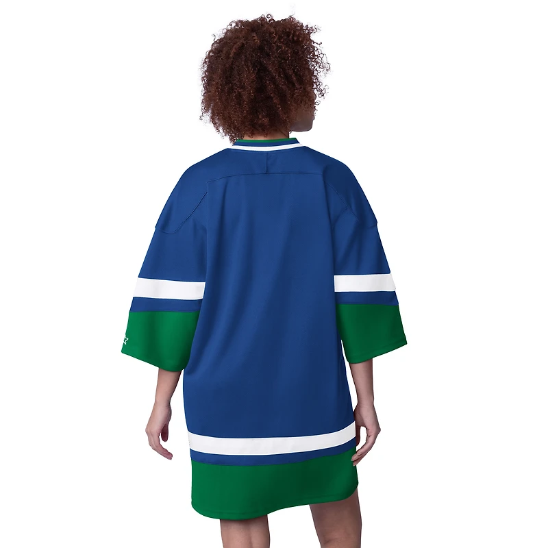 Women's Starter Royal Seattle Seahawks Slap Shot 3/4 Sleeve Sneaker Dress