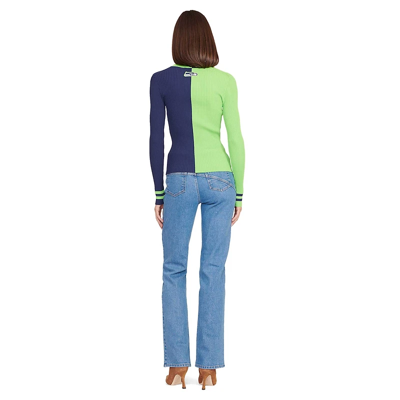 Women's STAUD Neon Green/Navy Seattle Seahawks Cargo Sweater