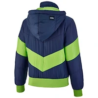 Veste à capuche fermeture éclair complète pour femme The Wild Collective College Navy Seattle Seahawks