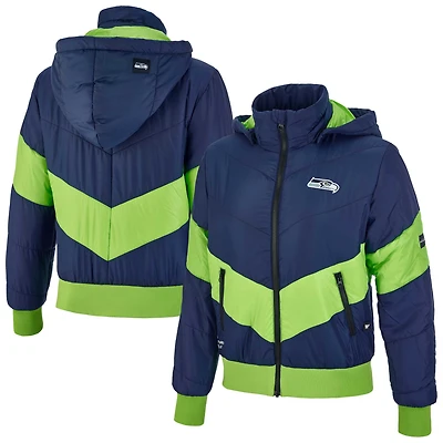Veste à capuche fermeture éclair complète pour femme The Wild Collective College Navy Seattle Seahawks