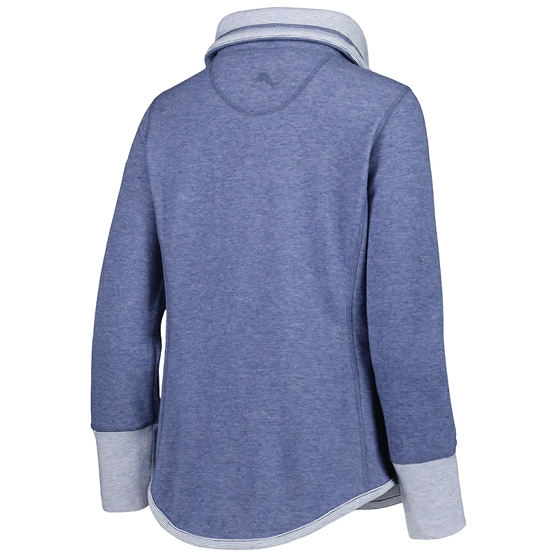 Sweat-shirt à fermeture éclair pour femmes Tommy Bahama Heathered College Navy Seattle Seahawks Sport Sun Fade