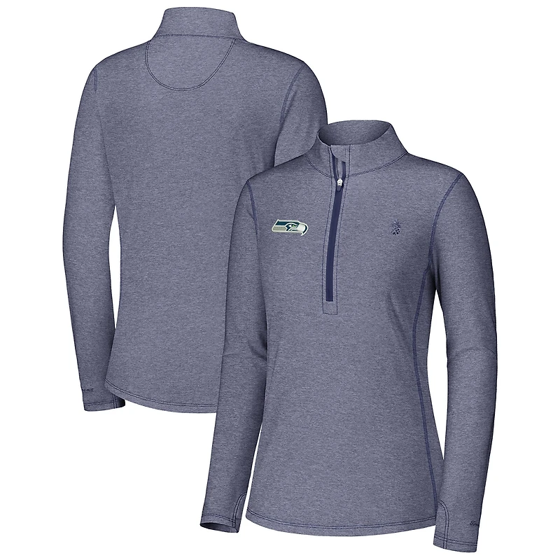 Veste zippée quart de tour Tommy Bahama bleu marine Seattle Seahawks Sport Playa Vista IslandZone pour femme