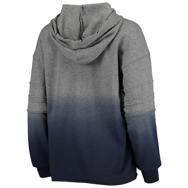 Chandail à capuchon Dip-Dye Seattle Seahawks Superstar Touch gris chiné/bleu marine pour femme