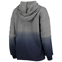 Chandail à capuchon Dip-Dye Seattle Seahawks Superstar Touch gris chiné/bleu marine pour femme
