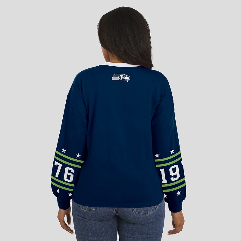 Women's WEAR by Erin Andrews  College Navy Seattle Seahawks Sport Long-Sleeve T-Shirt