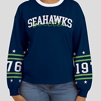 Women's WEAR by Erin Andrews  College Navy Seattle Seahawks Sport Long-Sleeve T-Shirt