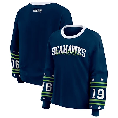 Women's WEAR by Erin Andrews  College Navy Seattle Seahawks Sport Long-Sleeve T-Shirt