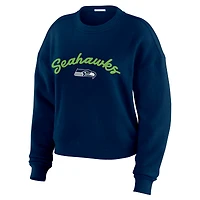 Ensemble de détente pour femme WEAR by Erin Andrews composé d'un t-shirt à manches longues et pantalon en tricot tri-blend crème Seattle Seahawks
