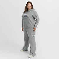 Women's WEAR by Erin Andrews Gray Seattle Seahawks Plus Waffle-Knit Long Sleeve Hooded Shirt & Pants Lounge Set