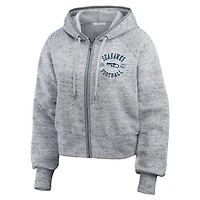 Women's WEAR by Erin Andrews  Heather Gray Seattle Seahawks Speckled Fleece Cropped Full-Zip Hoodie