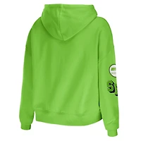 Sweat à capuche court et modeste grande taille vert fluo pour femme WEAR by Erin Andrews des Seattle Seahawks