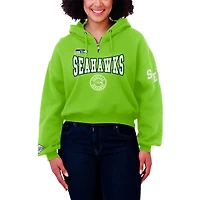 Sweat à capuche zippé grande taille vert fluo pour femme WEAR by Erin Andrews des Seattle Seahawks