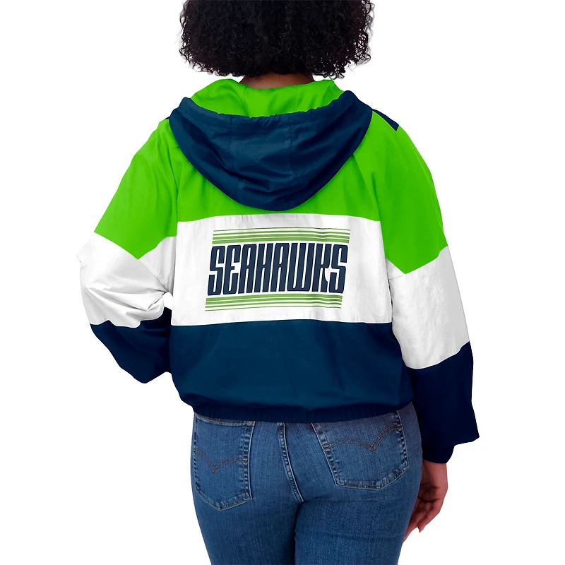Women's WEAR by Erin Andrews  Royal Seattle Seahawks Color Block Full-Zip Windbreaker Jacket