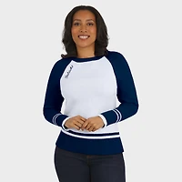 Pull raglan colorblock blanc/bleu marine pour femme WEAR by Erin Andrews des Seattle Seahawks