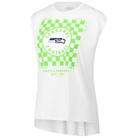 Women's WEAR by Erin Andrews White Seattle Seahawks Checker Muscle Tank Top