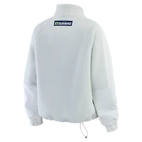 Women's WEAR by Erin Andrews White Seattle Seahawks Polar Fleece Half-Zip Jacket