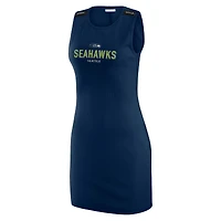 Women's WEAR by Erin Andrews x Gracie Hunt College Navy Seattle Seahawks Ribbed Tank Dress