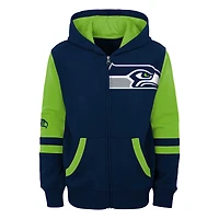 Sweat à capuche entièrement zippé Seattle Seahawks Stadium bleu marine College pour jeunes