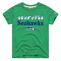 Youth Homage Green Seattle Seahawks Love Sign x ASL 2.0 Tri-Blend T-Shirt