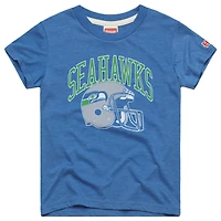 T-shirt en mélange de trois matières pour jeunes, hommage royal aux Seahawks Seattle, casque rétro