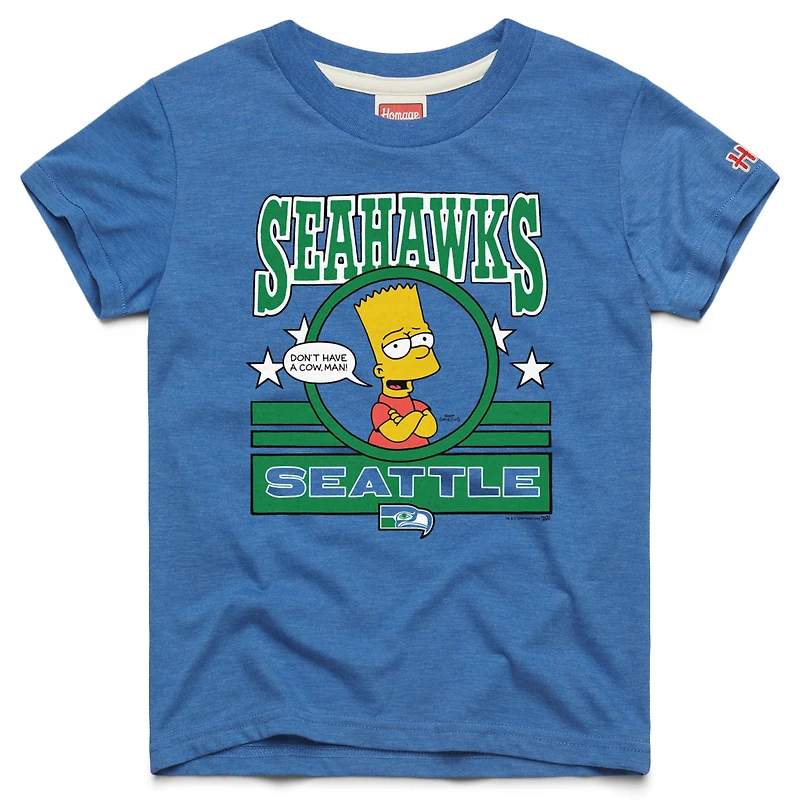 Youth Homage x The Simpsons Royal Seattle Seahawks Tri-Blend T-Shirt