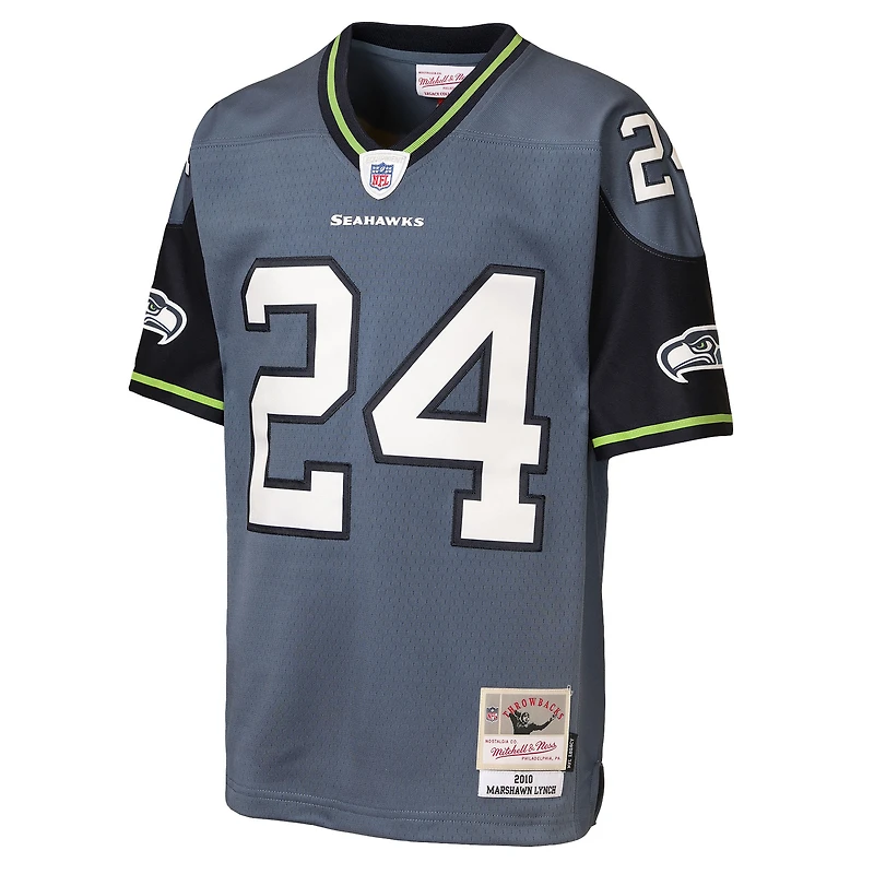 Maillot Mitchell & Ness Marshawn Lynch bleu Seattle Seahawks Legacy pour enfant