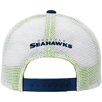 Youth Navy/White Seattle Seahawks Core Lockup Adjustable Hat