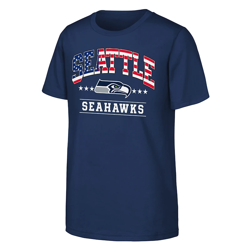 Youth  Navy Seattle Seahawks Americana Arch T-Shirt