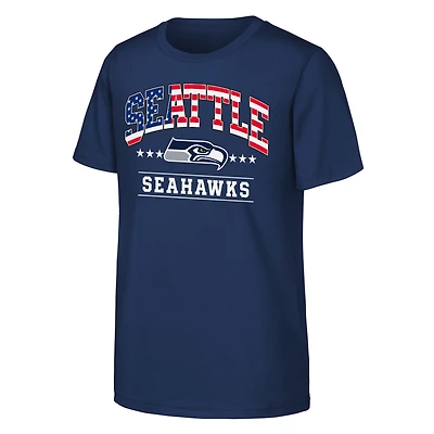 Youth  Navy Seattle Seahawks Americana Arch T-Shirt