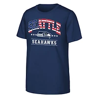 Youth  Navy Seattle Seahawks Americana Arch T-Shirt