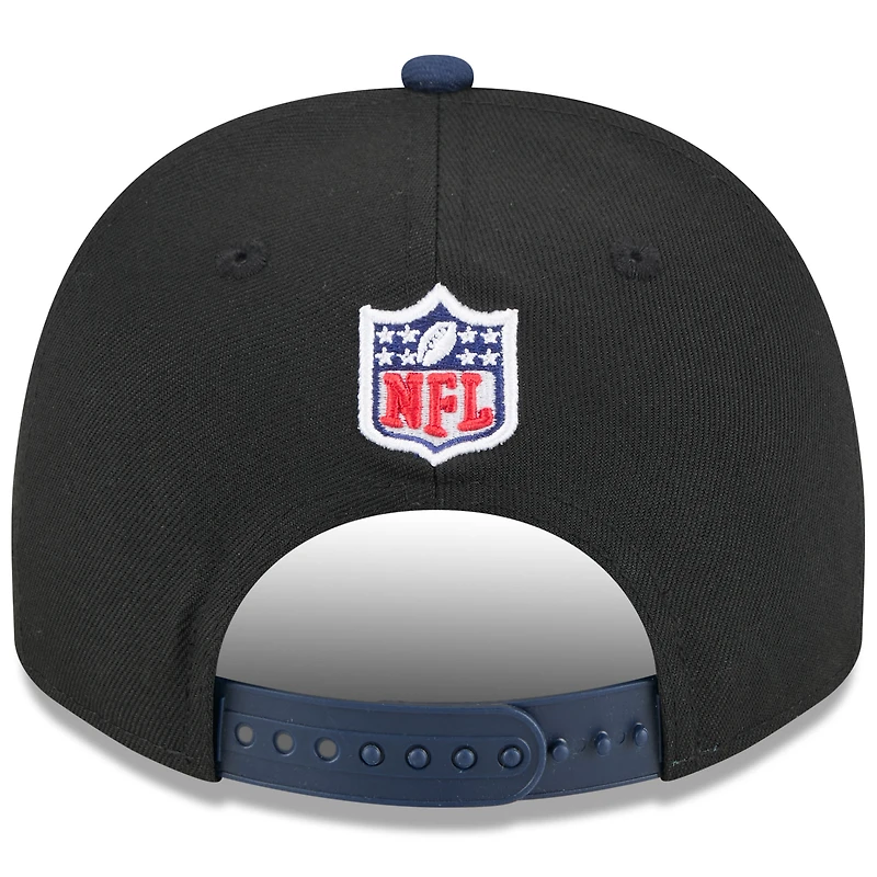 Youth New Era  Black/College Navy Seattle Seahawks 2025 NFL Draft A-Frame 9FIFTY Snapback Hat