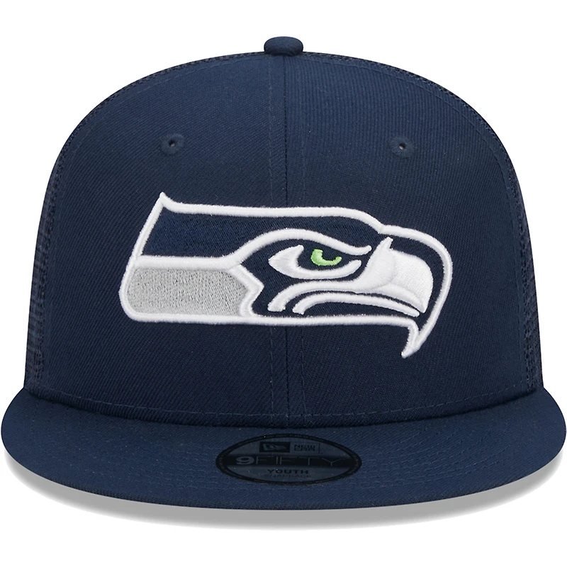 Casquette New Era College Navy Seattle Seahawks Main Trucker 9FIFTY Snapback pour jeune