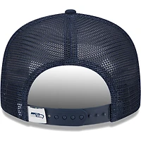 Youth New Era College Navy Seattle Seahawks  Main Trucker 9FIFTY Snapback Hat