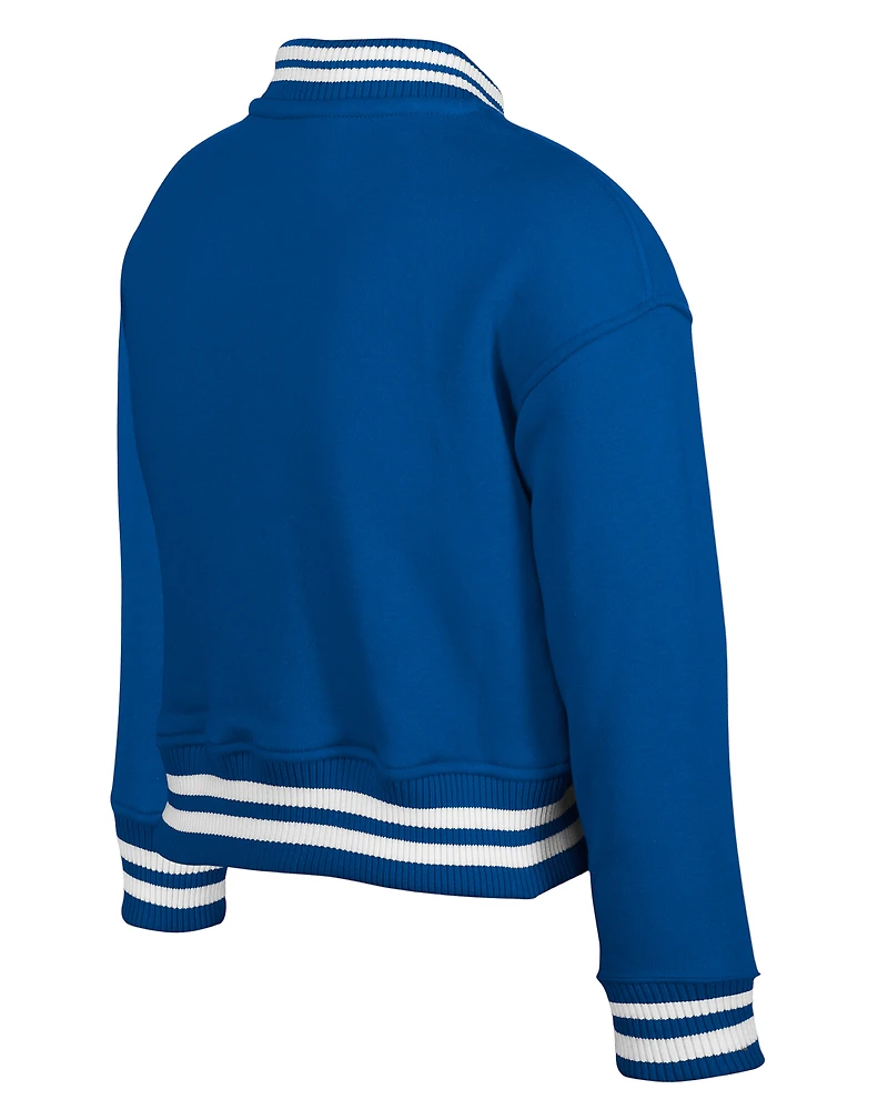 Veste polaire à boutons-pression New Era Royal Seattle Seahawks Throwback Chenille Applique pour jeune