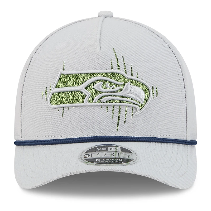Youth New Era  Wolf Gray Seattle Seahawks 2025 Rivalries Collection 9FORTY A-Frame Adjustable Hat