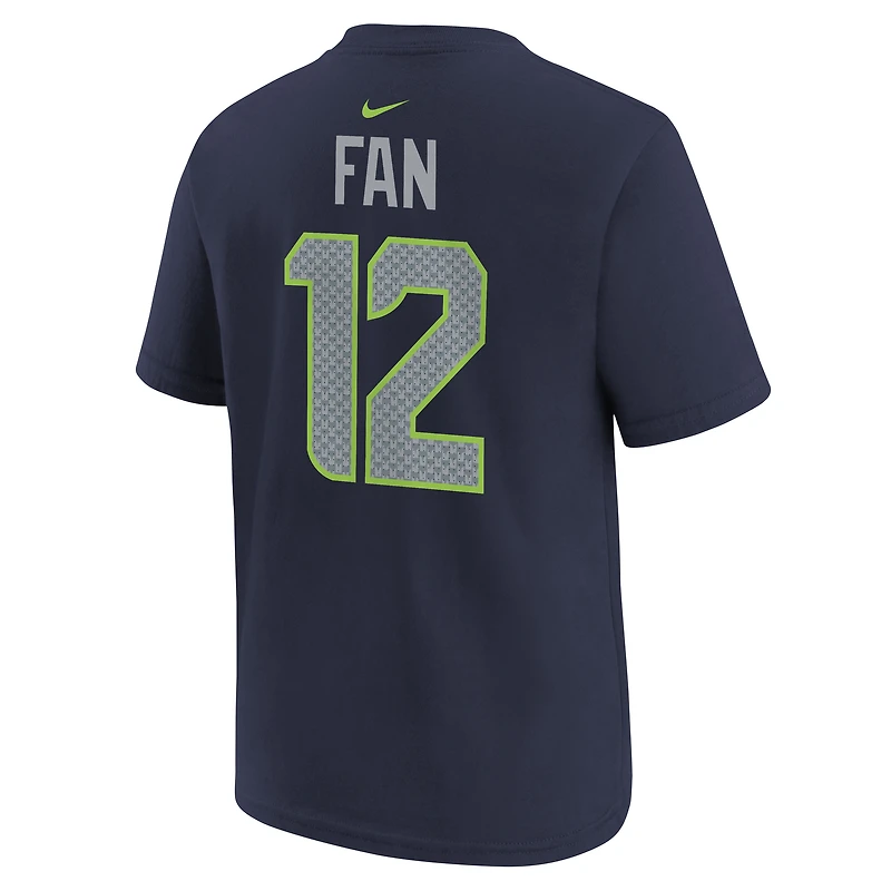 Youth Nike 12 Fan College Navy Seattle Seahawks Name & Number T-Shirt