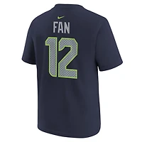 Youth Nike 12 Fan College Navy Seattle Seahawks Name & Number T-Shirt
