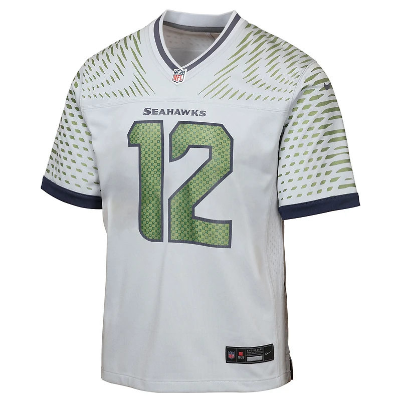 Maillot Nike 12s Wolf Grey Seattle Seahawks 2025 Rivalries Collection Game pour jeunes