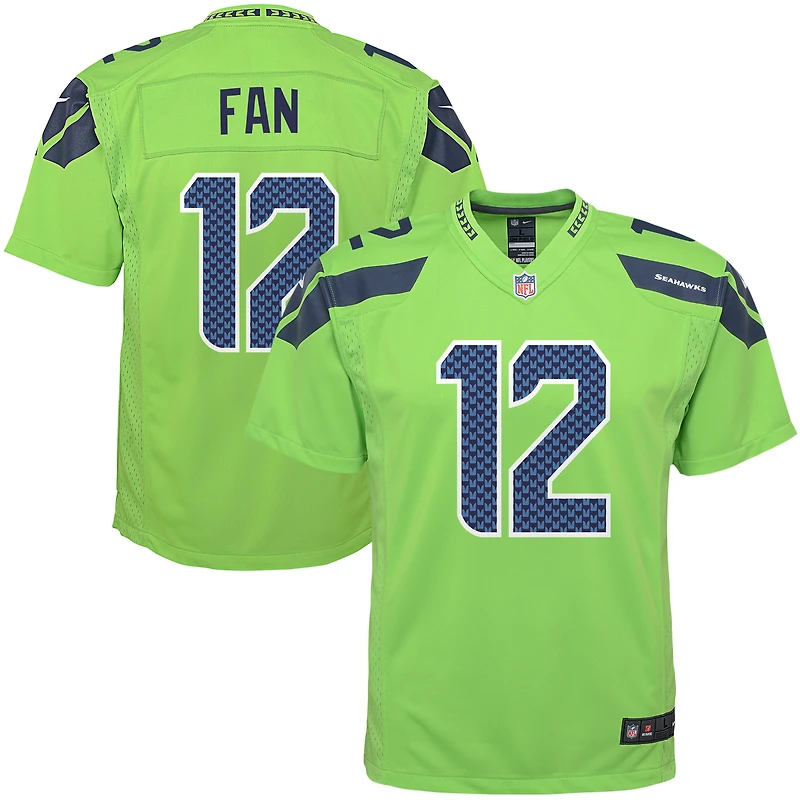 Maillot Nike 12e Fan pour jeune, vert fluo, des Seattle Seahawks